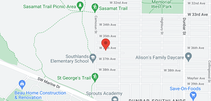 map of 4056 W 36TH AVENUE